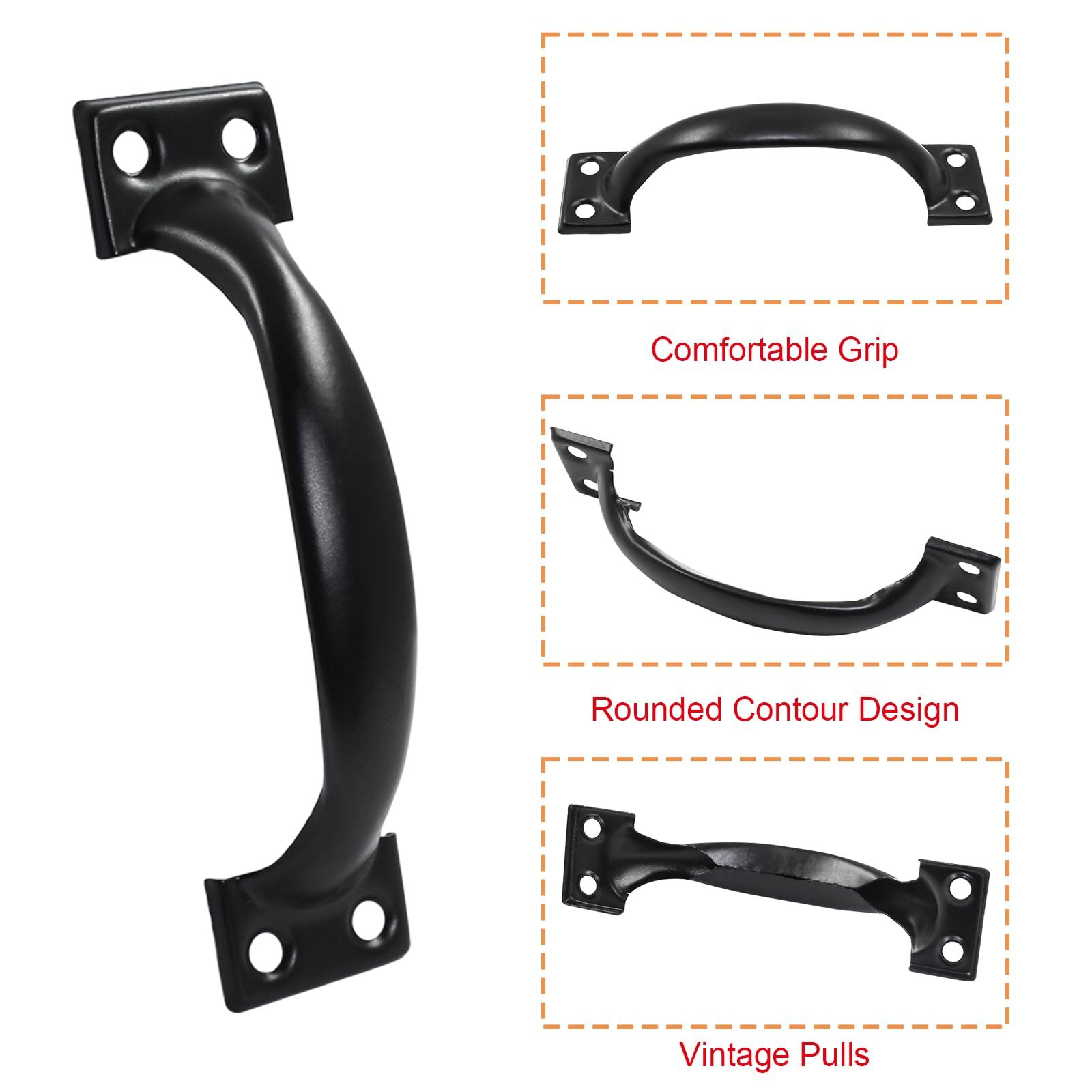 4 Pcs Black Pull Handles view 2