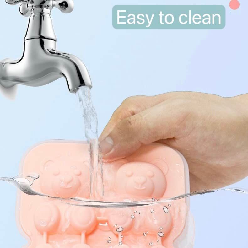 Bear Ice Molds Silicone Ice Tray Household Reusable Cute And Fun Ice Cartoon view 2