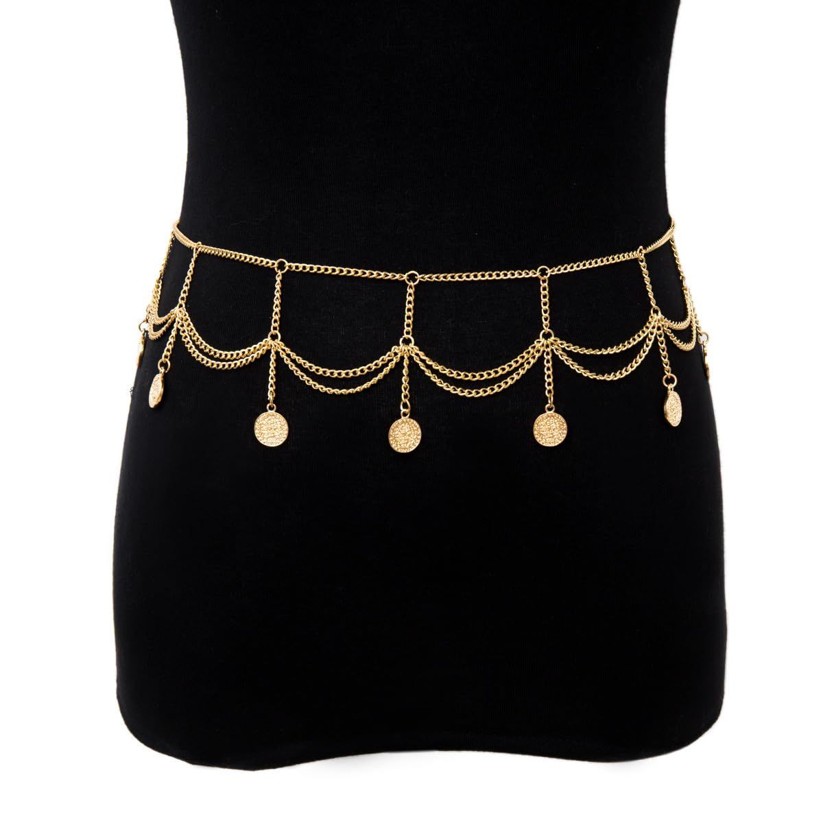 Women's metal belt, body jewelry chain belt, girls' adjustable belt, dress view 5