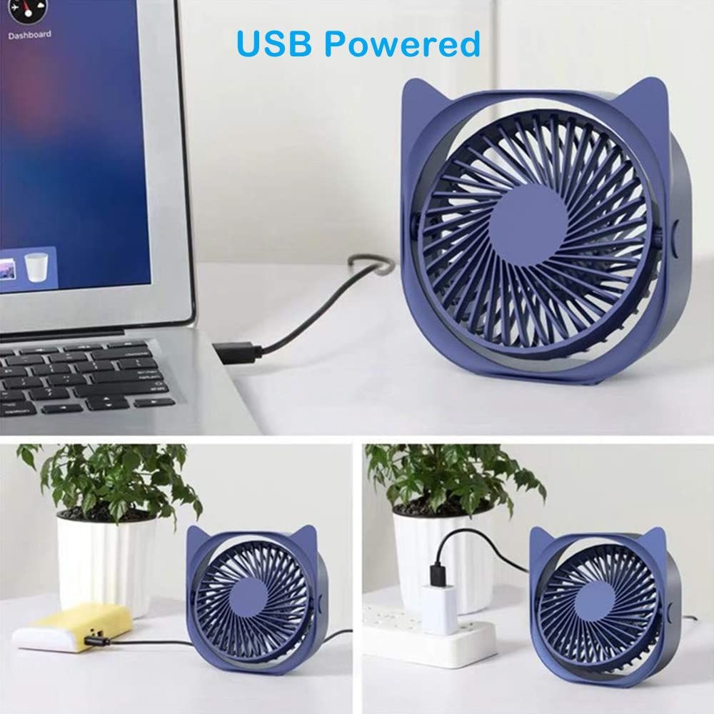 Mini Cute Desk Fan, Little Portable Table Fans Fast Cooling for Home Bedroom view 2