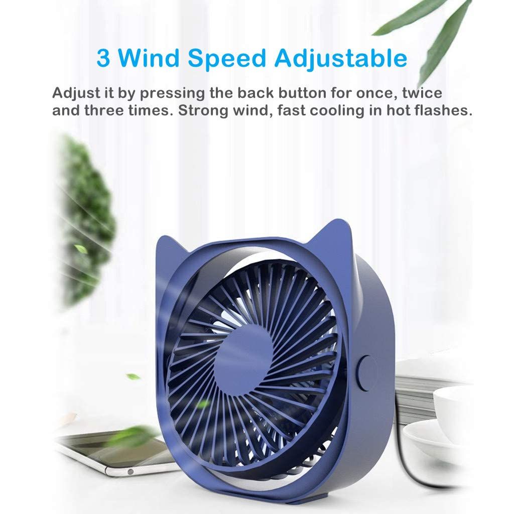Mini Cute Desk Fan, Little Portable Table Fans Fast Cooling for Home Bedroom view 3