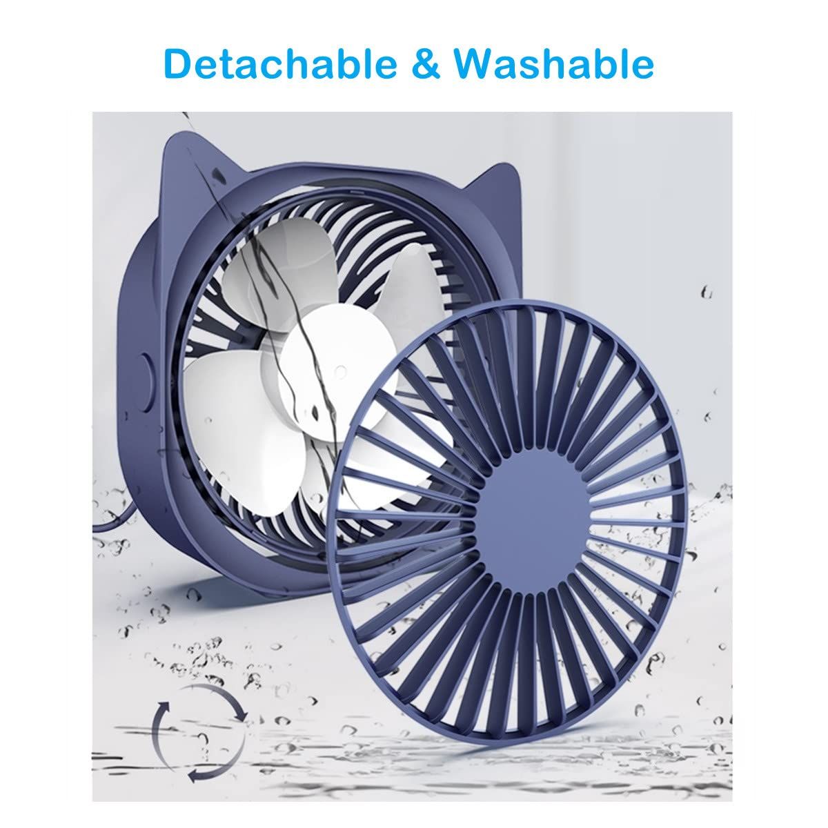 Mini Cute Desk Fan, Little Portable Table Fans Fast Cooling for Home Bedroom view 4