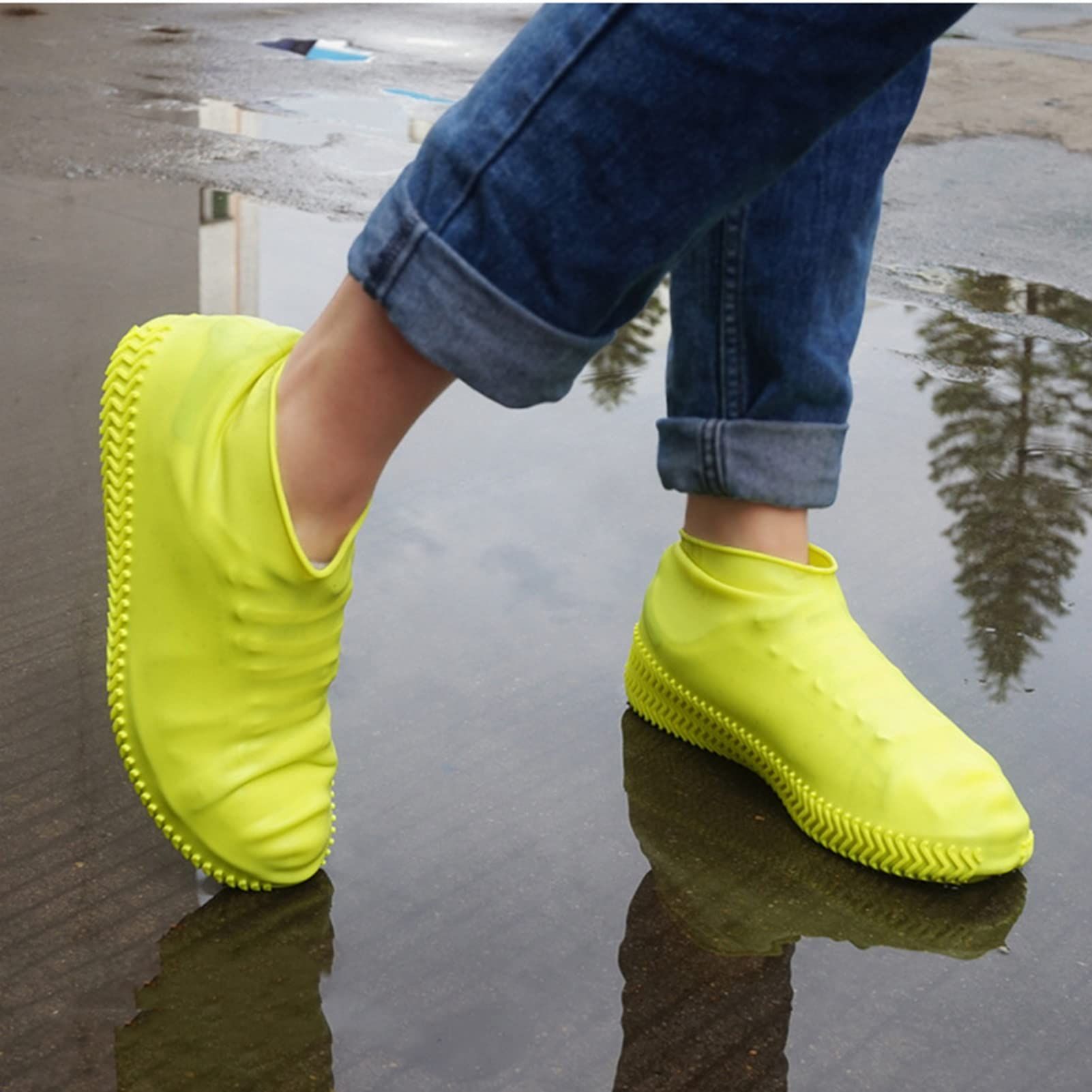 Waterproof shoe cover, silicone, reusable, wear-resistant, anti slip, foldable view 5