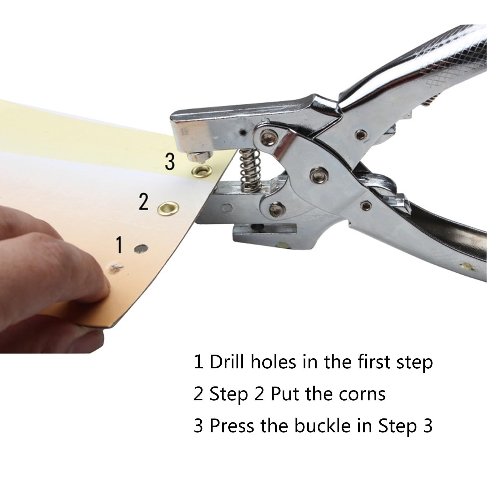 Grommet Kit, Belt Holes Eyelet Setting Tool with 400pcs Easy Press Hollow view 5