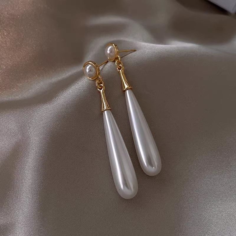Pearl Drop Earrings for Women Handpicked White Pearl Dangle Earrings Everyday view 3