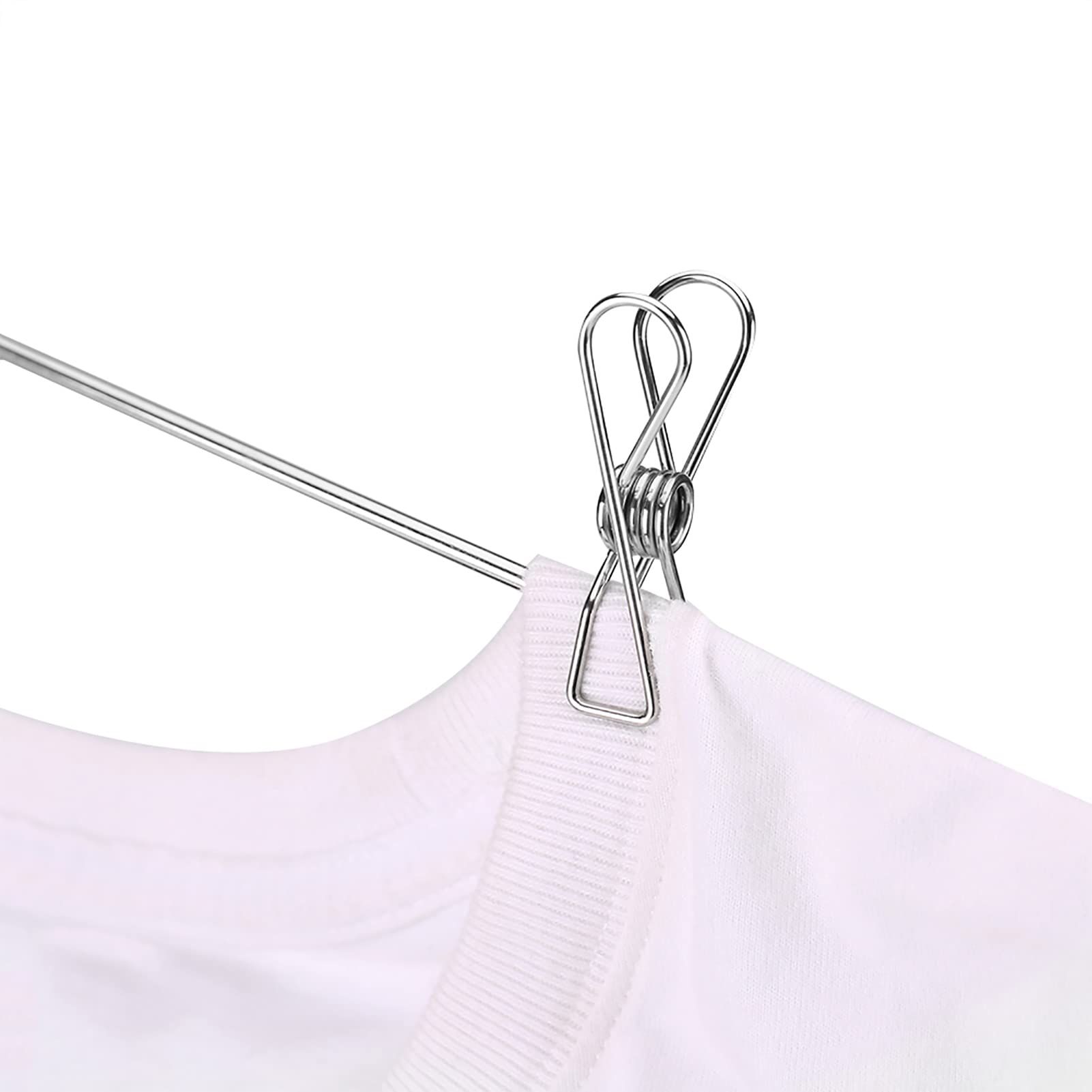 20PCS Stainless Steel Clothes Pegs Clips Metal Wire Utility Clips Laundry Pins view 4
