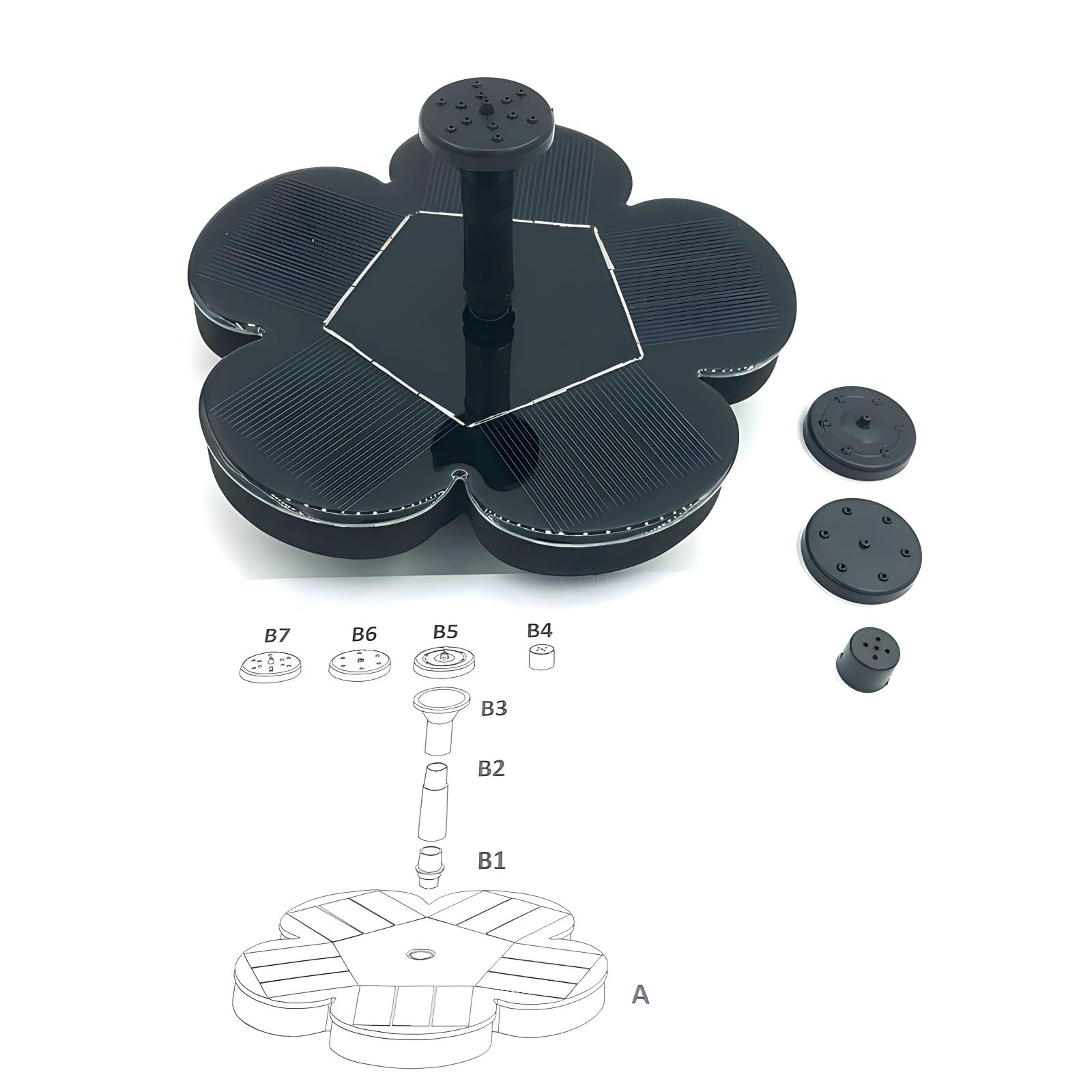 Solar Powered Bird Bath Fountain Pump view 4