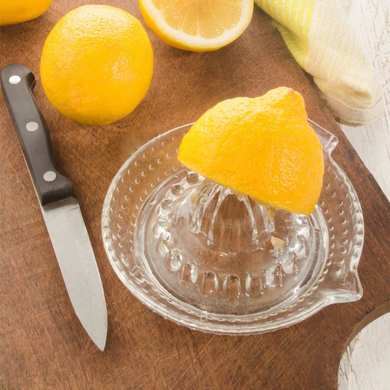Glass Lemon Juicer, Orange, Grapefuit Manual Squeezer, Small Citrus Juicer view 3