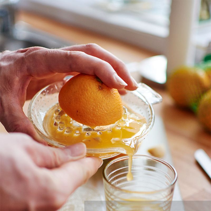 Glass Lemon Juicer, Orange, Grapefuit Manual Squeezer, Small Citrus Juicer view 4