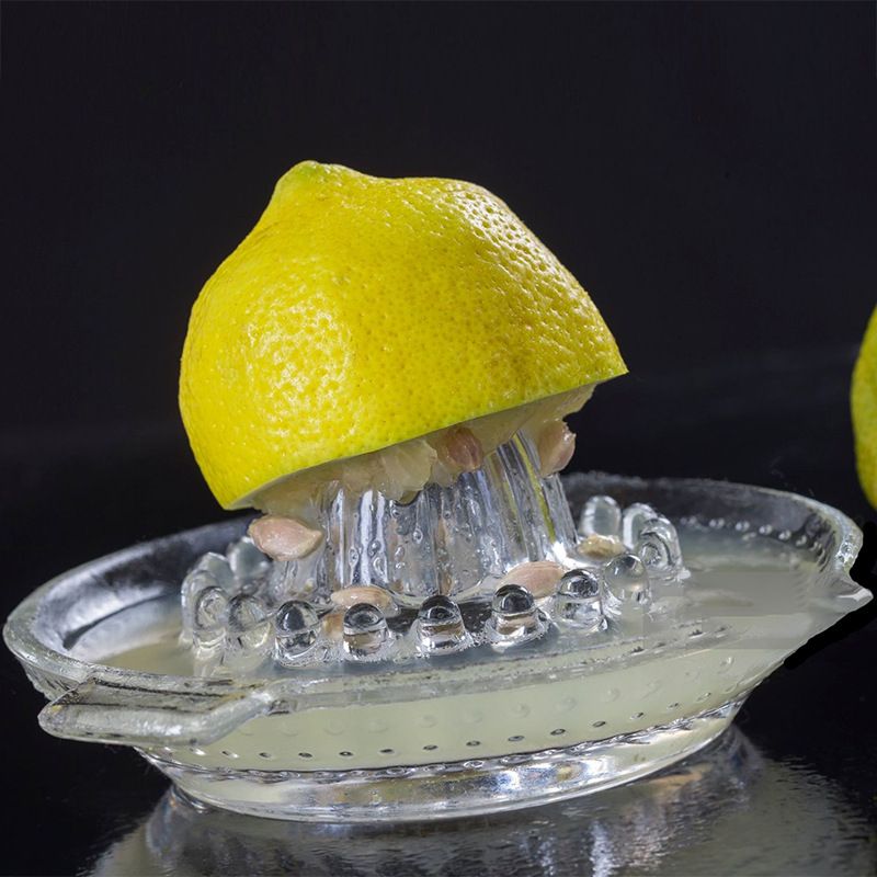 Glass Lemon Juicer, Orange, Grapefuit Manual Squeezer, Small Citrus Juicer view 5