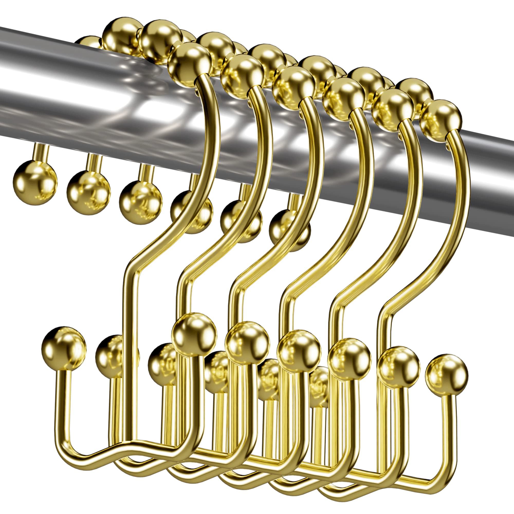 12PCS Gold Shower Curtain Hooks Rings