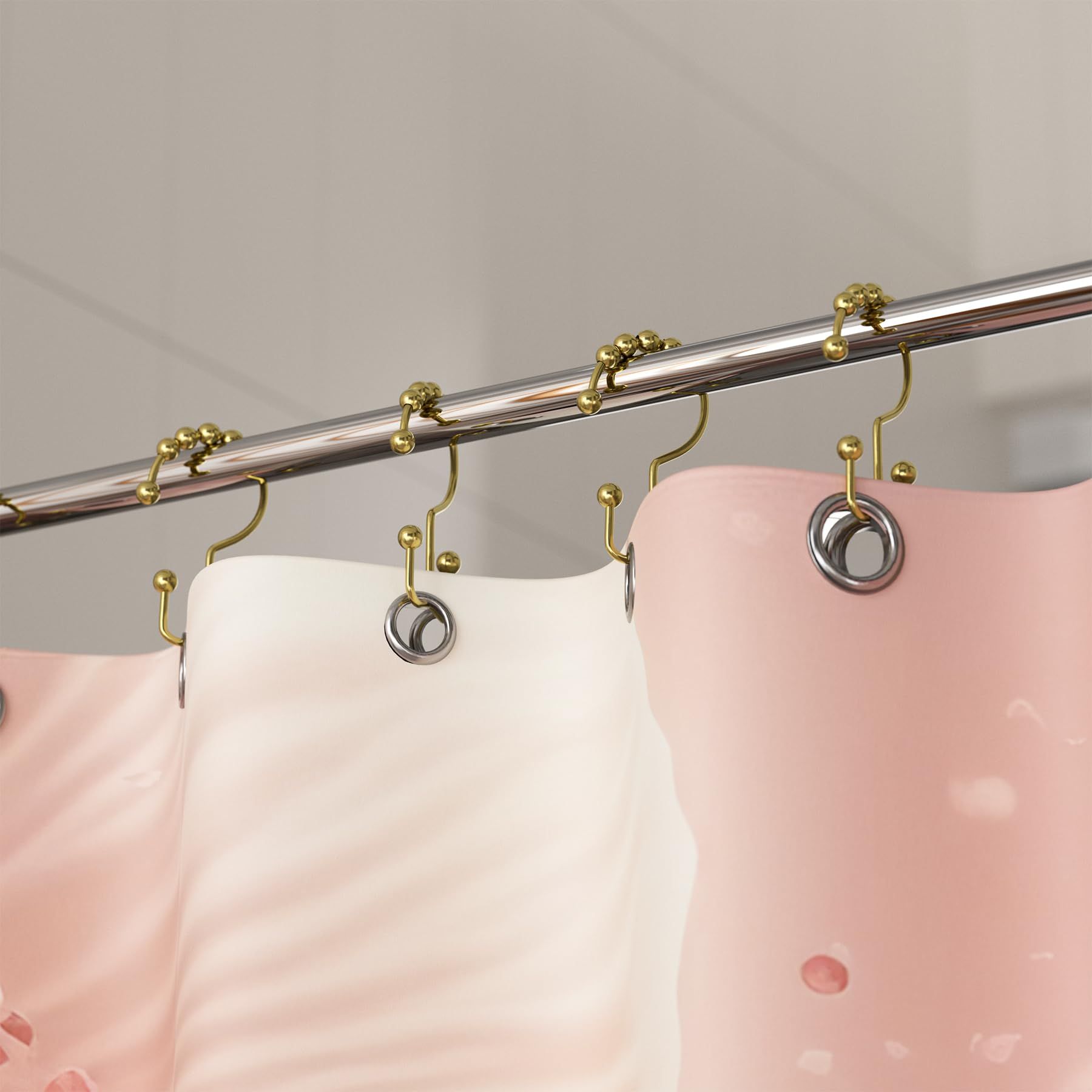 12PCS Gold Shower Curtain Hooks Rings view 4