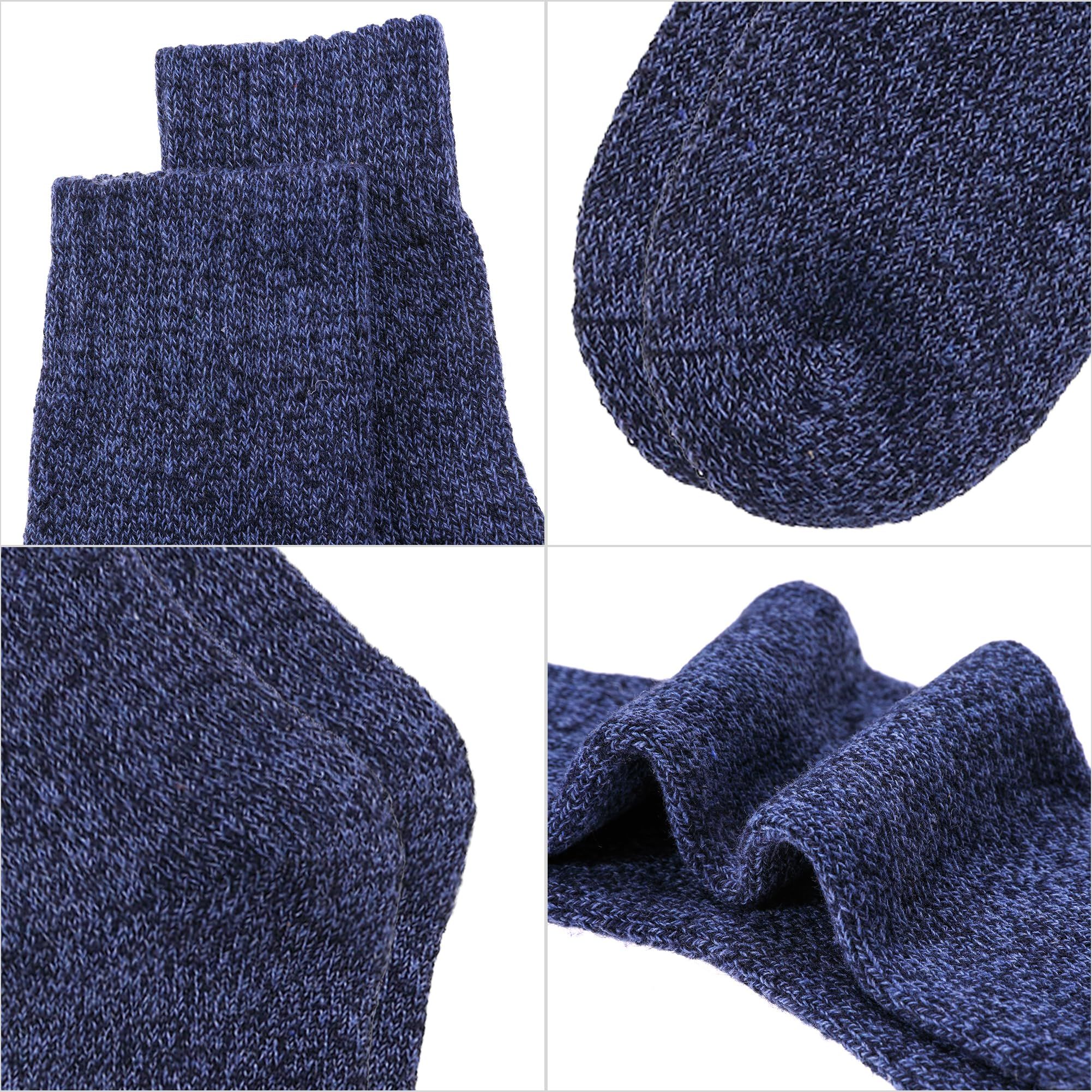 Men's Wool Socks 5 Pack Thermal Socks for Winter Soft Cozy Crew Socks for view 3