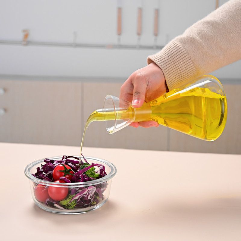 Oil bottle glass without dropper mouth - olive oil glass dispenser view 4