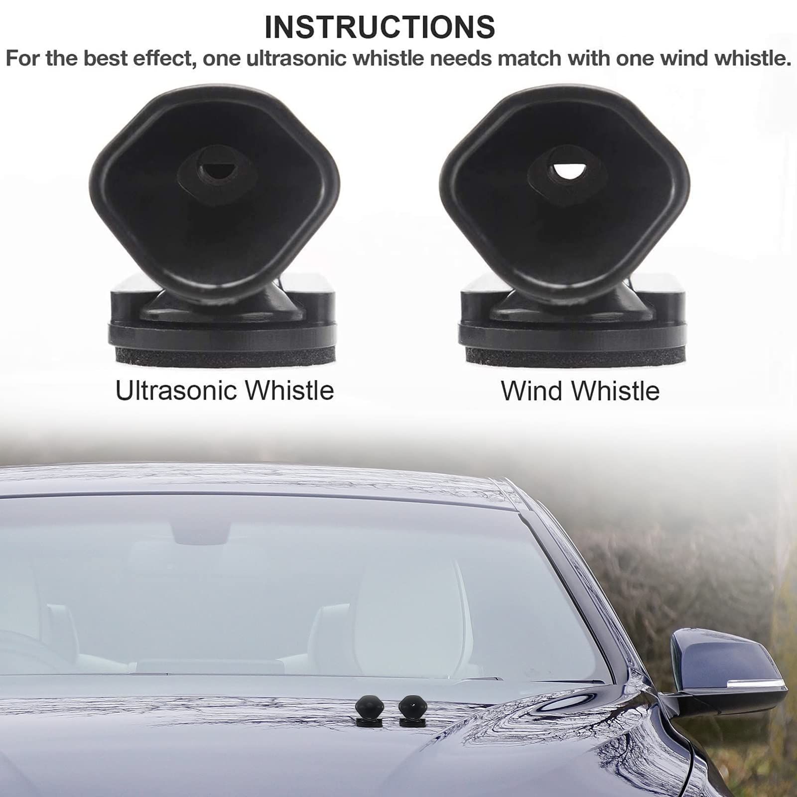 2 Packs Ultrasonic & Wind Deer Alert for Car Avoids Animal Collisions view 4