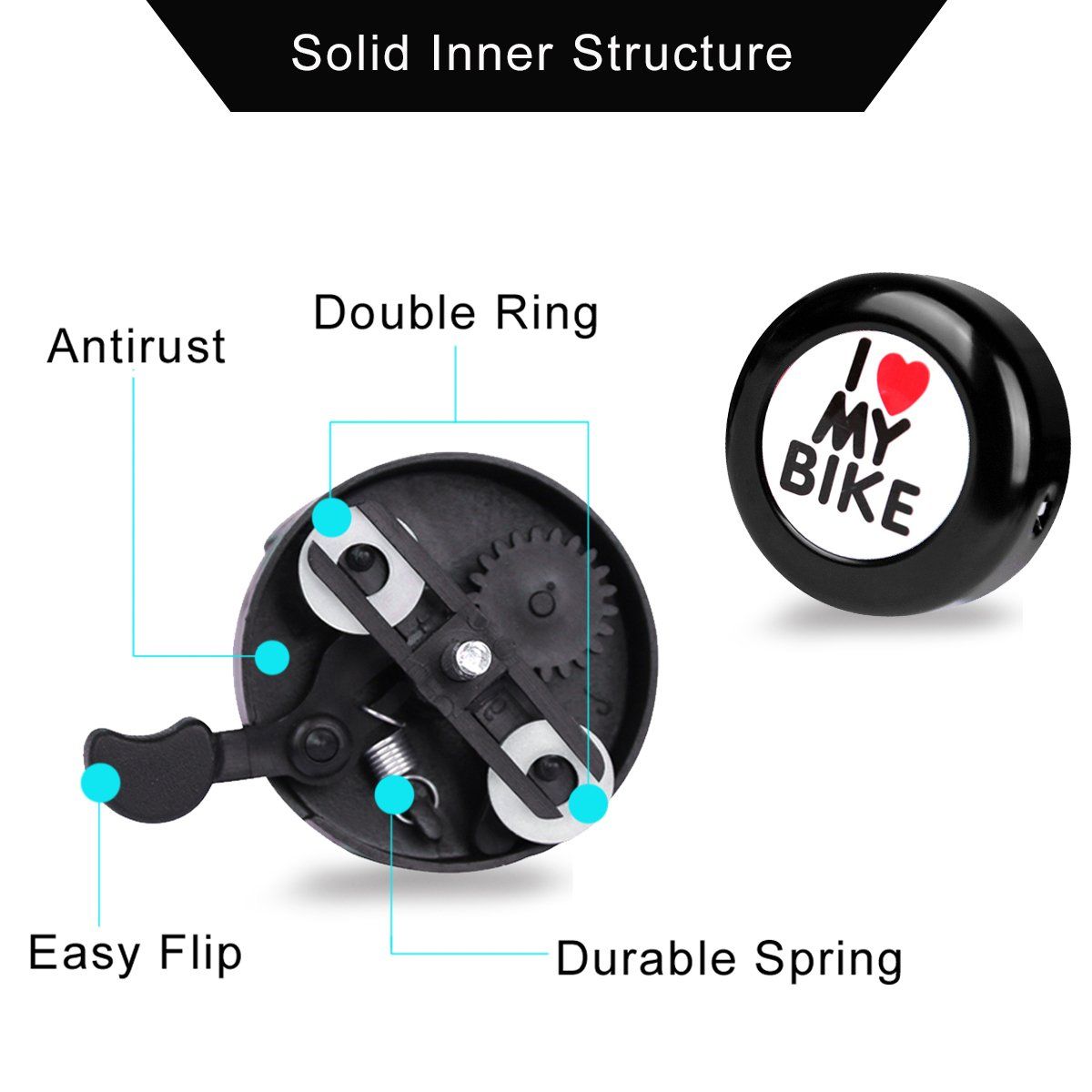 Bike Bell Bicycle Bell for Girls Bike Horn Cute Bike Ring Bell Clear Sound view 3