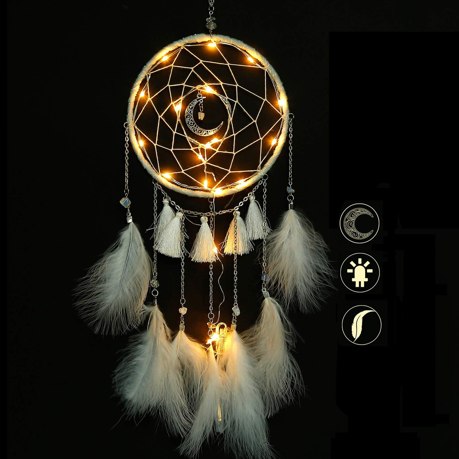 Immortal Qi Moon Dream Catcher Net Pendant Wind Chime DIY Handmade Material view 2