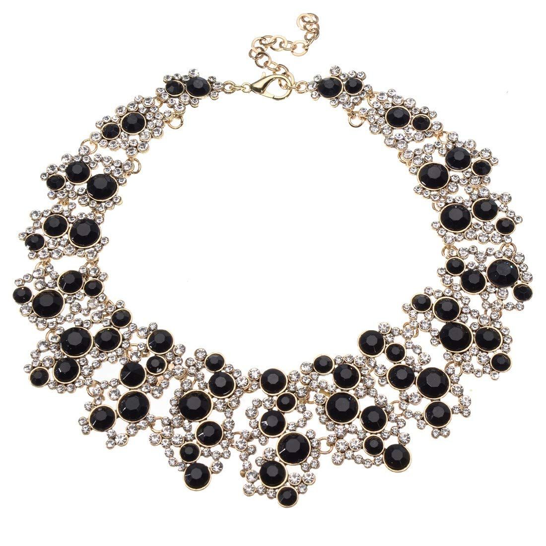 Two colors Crystal rhinestone/pearl necklace