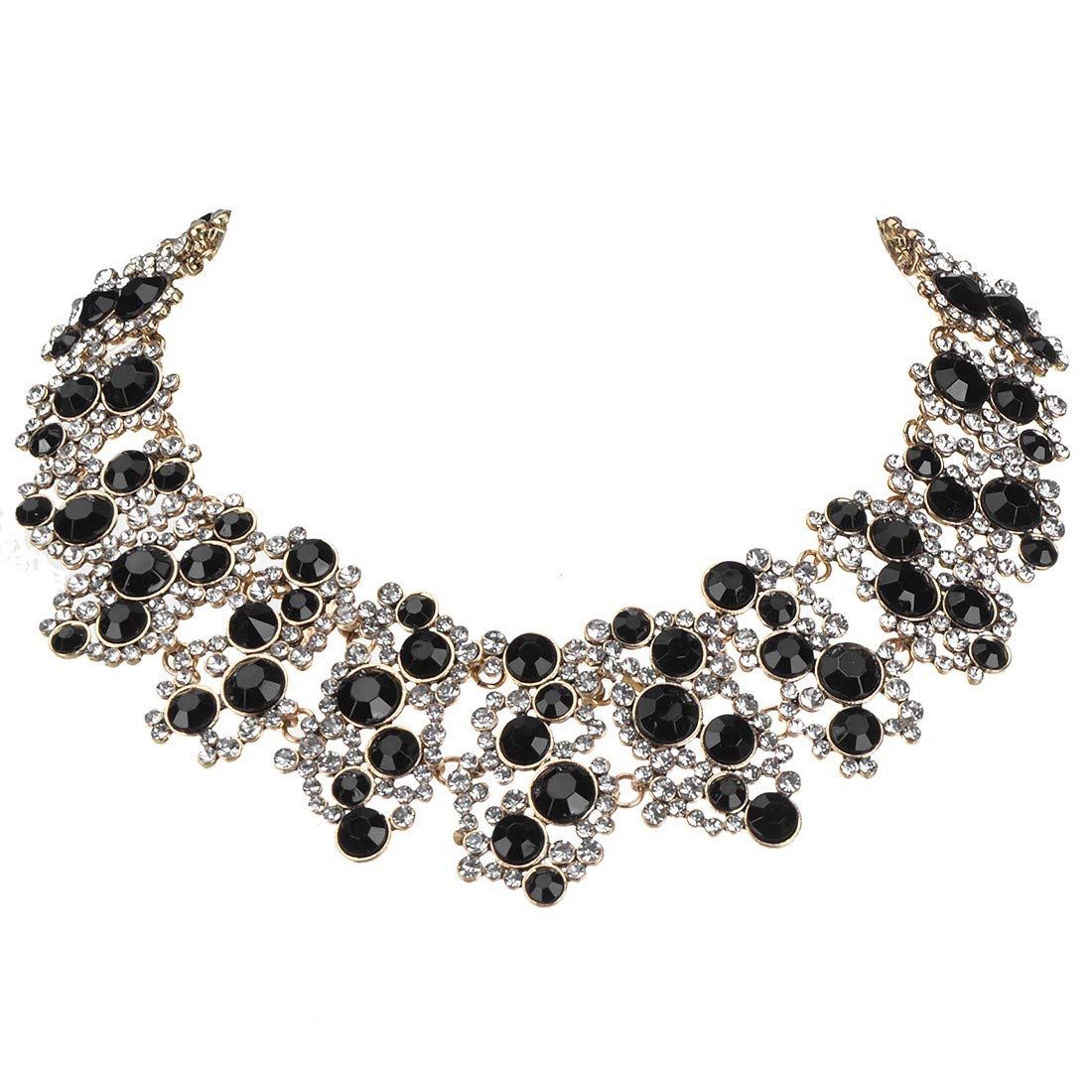 Two colors Crystal rhinestone/pearl necklace view 3