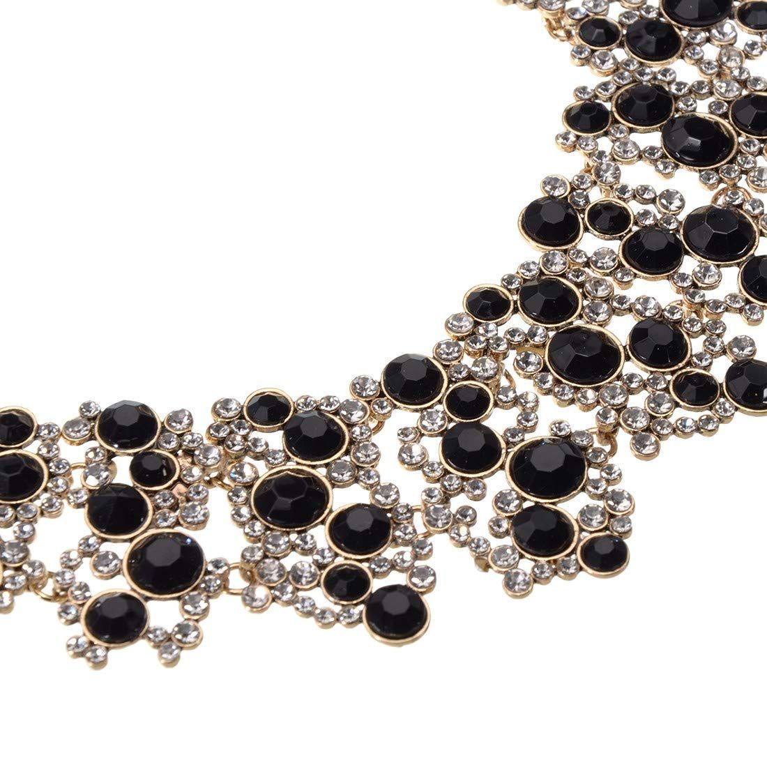 Two colors Crystal rhinestone/pearl necklace view 4
