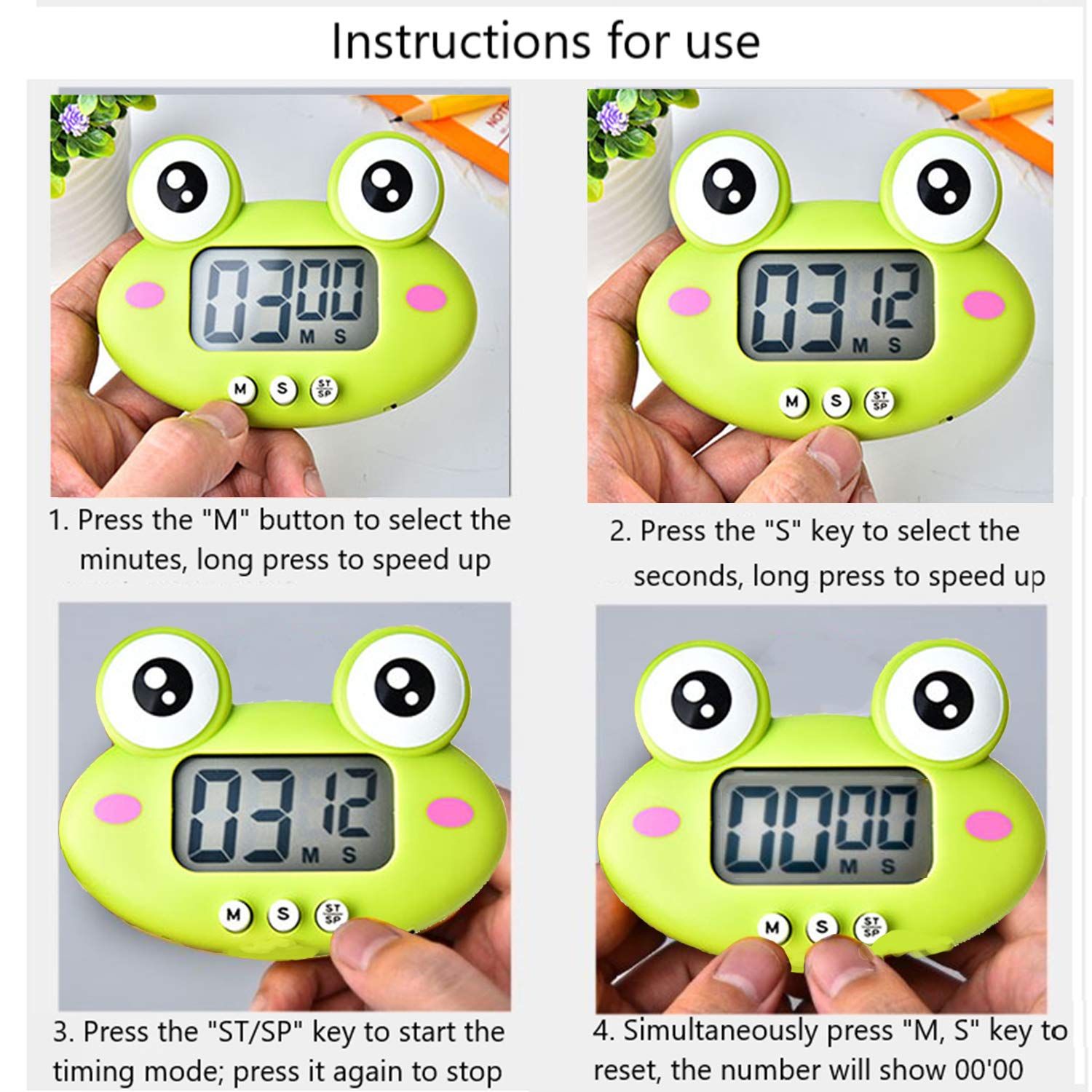 Kitchen Timer, Cute Cartoon Animal Countdown Timer, Digital Cooking Timer with view 5