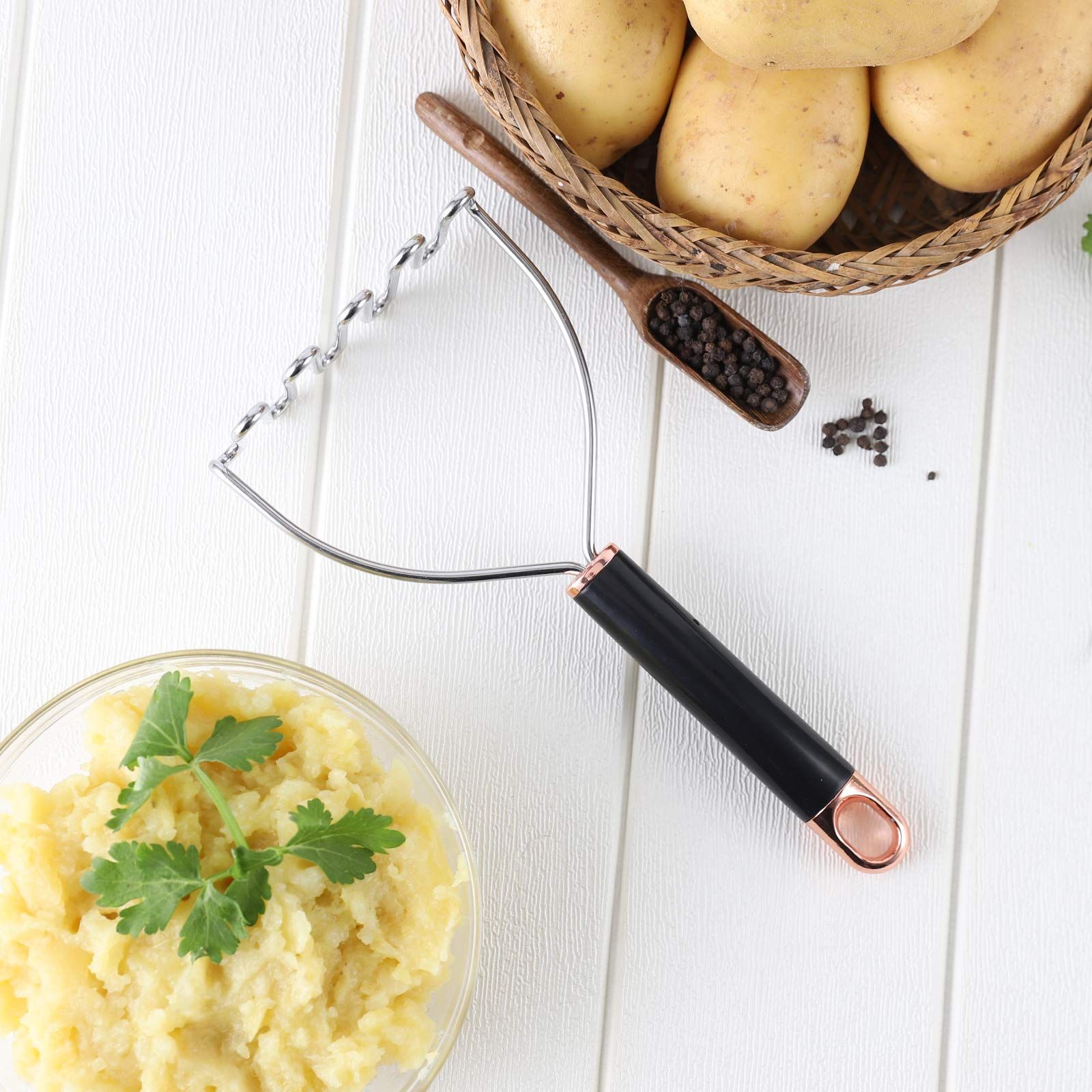 Potato Masher, Heavy Duty Mashed Potatoes Masher, Professional Metal Wire view 3