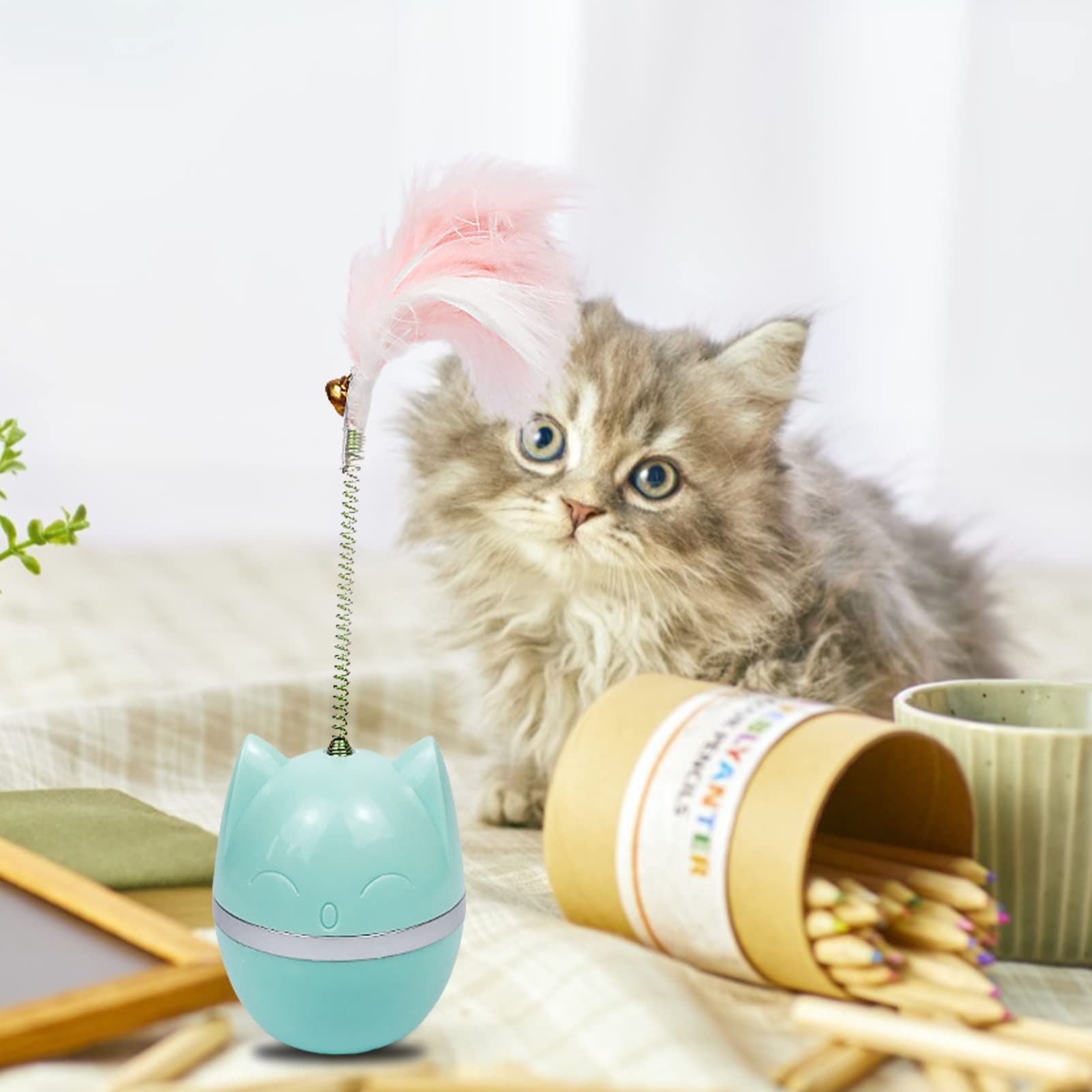 Cat Feather Toy Cat Toy Ball 360° Tumbler view 4