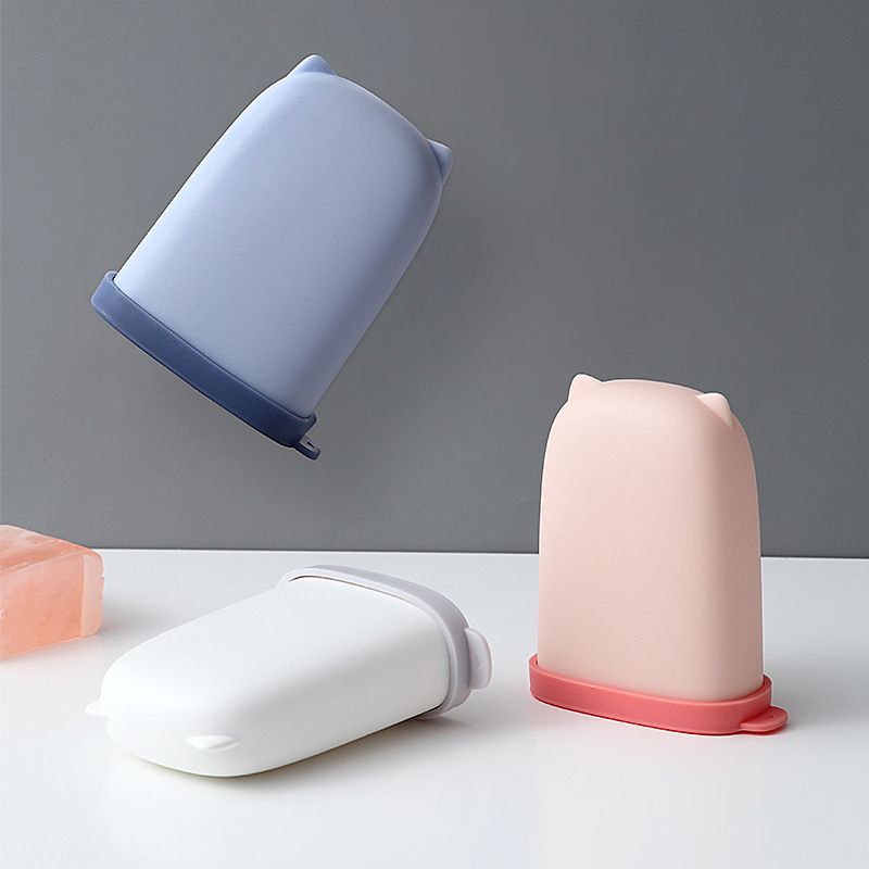 3Pcs Portable Soap Container Box Silicone Travel Soap Containers Soap view 4
