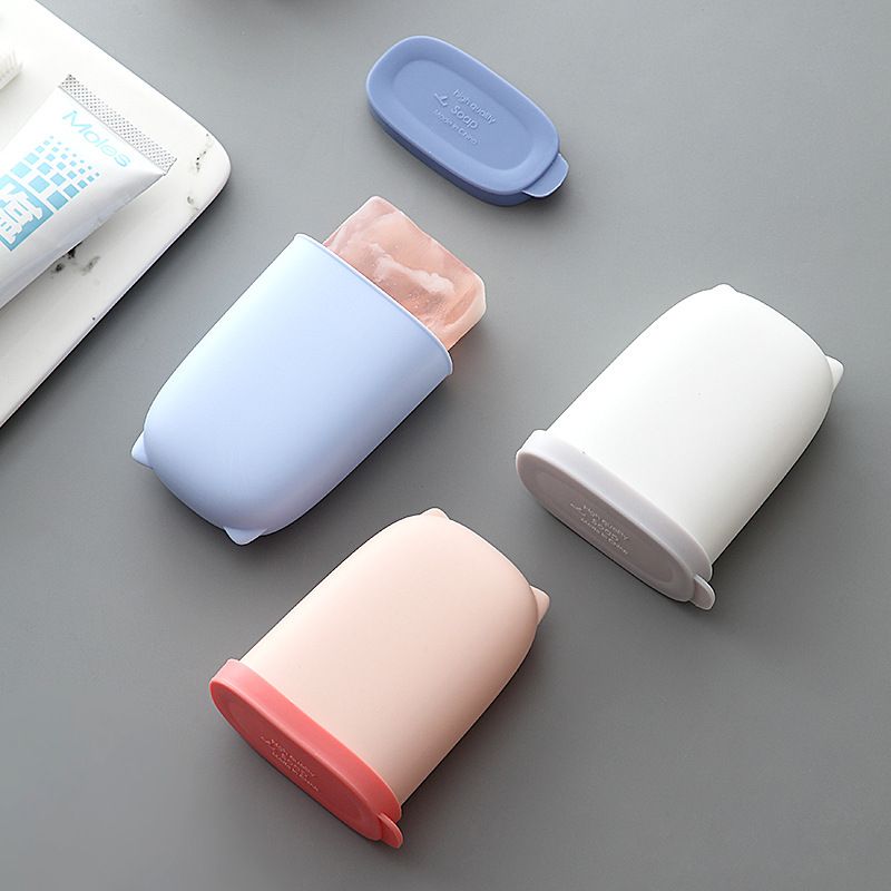 3Pcs Portable Soap Container Box Silicone Travel Soap Containers Soap view 5