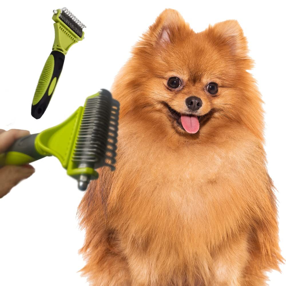 Professional 2 Sided Dog Dematting Undercoat Rake Comb for Dogs & Cats
