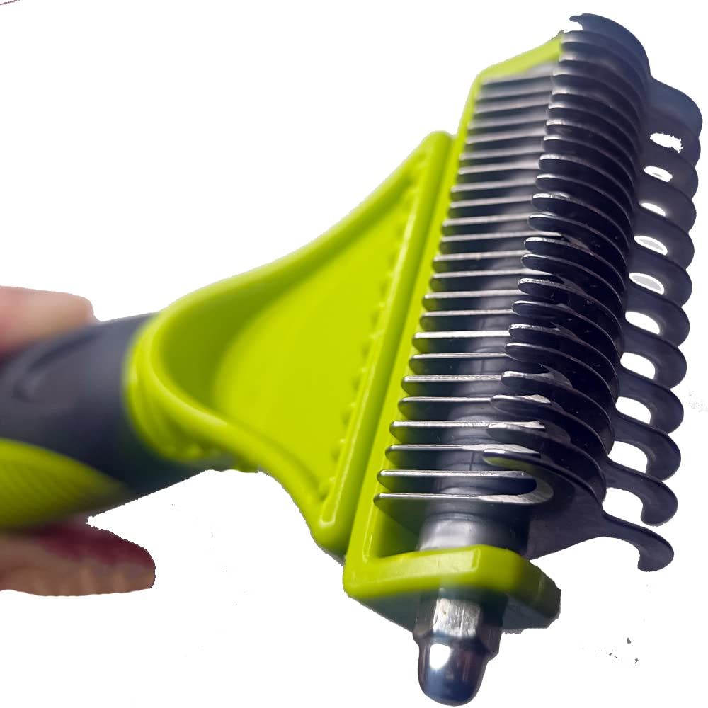 Professional 2 Sided Dog Dematting Undercoat Rake Comb for Dogs & Cats view 3