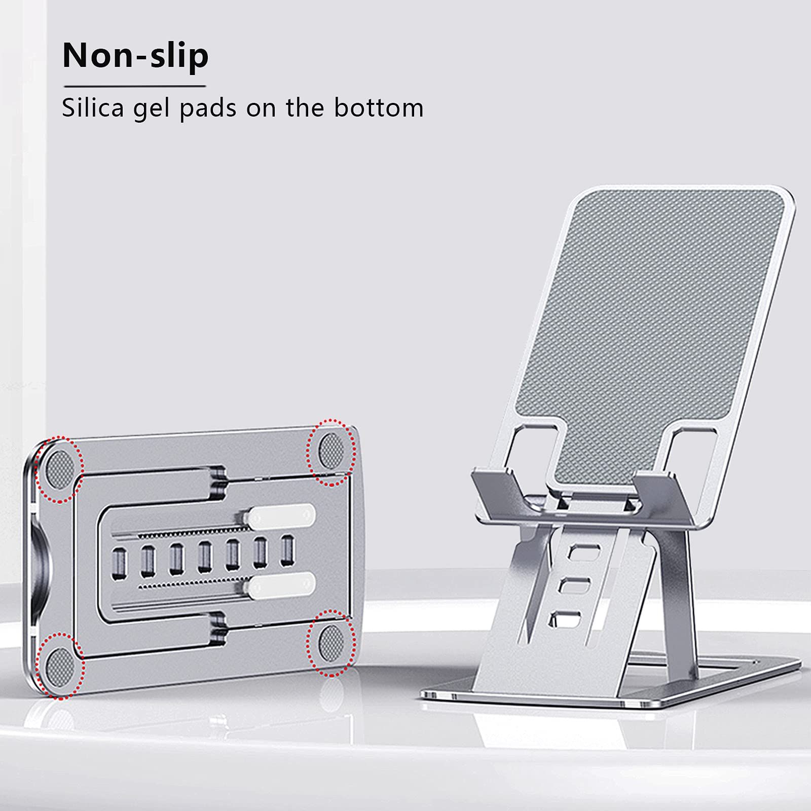 Foldable Portable Cell Phone Holder Stand Adjustable Angle & Height Compatible view 5