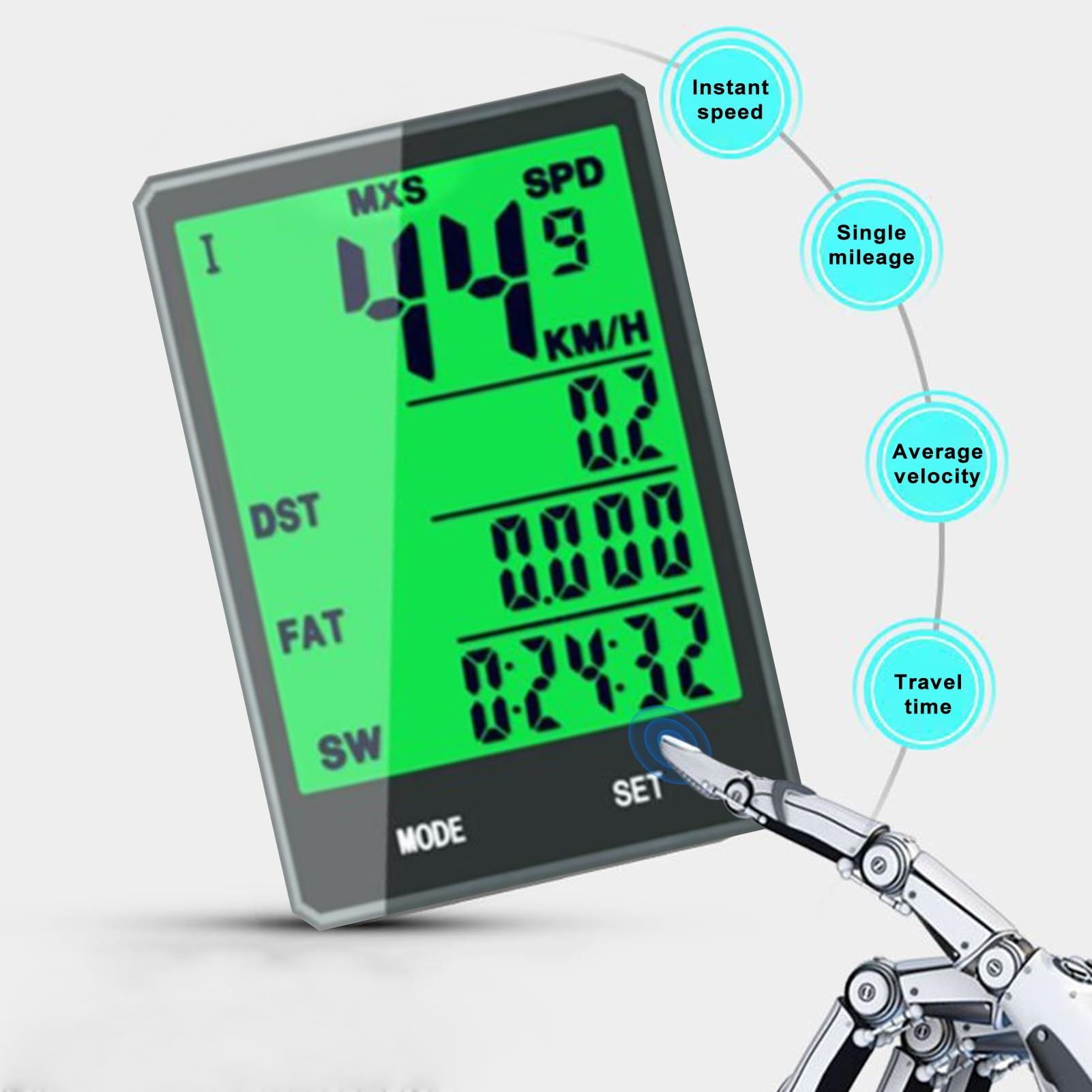 Bike Computer Functions Touch Bike Speedometer Odometer Waterproof Bicycle view 3