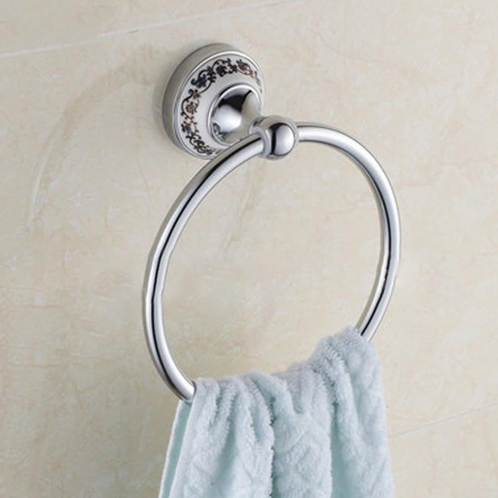 Chrome Towel Ring, Bath Hand Towel Holder , Silver Towel Rack Wall Mounted view 3