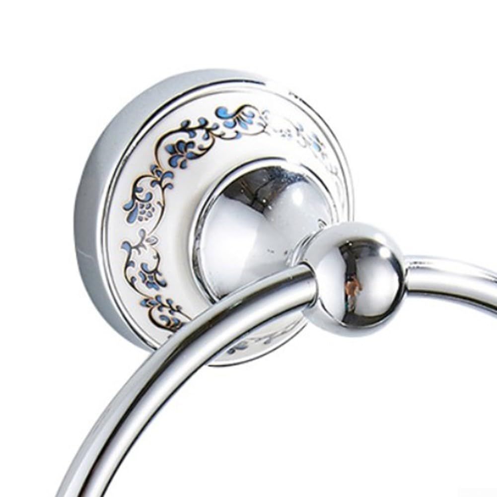 Chrome Towel Ring, Bath Hand Towel Holder , Silver Towel Rack Wall Mounted view 5