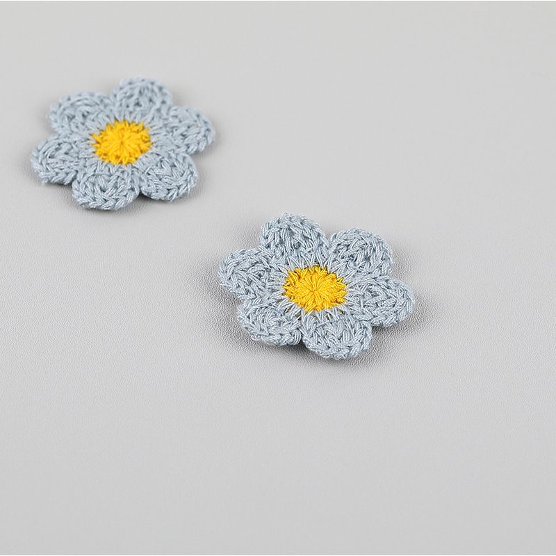 40 Pieces Crochet Flower Applique Small Yarn Sew on Floral Patches view 2