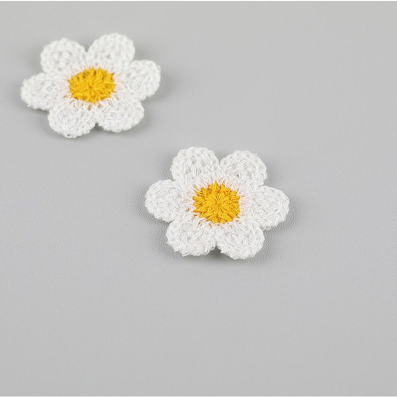 40 Pieces Crochet Flower Applique Small Yarn Sew on Floral Patches view 4