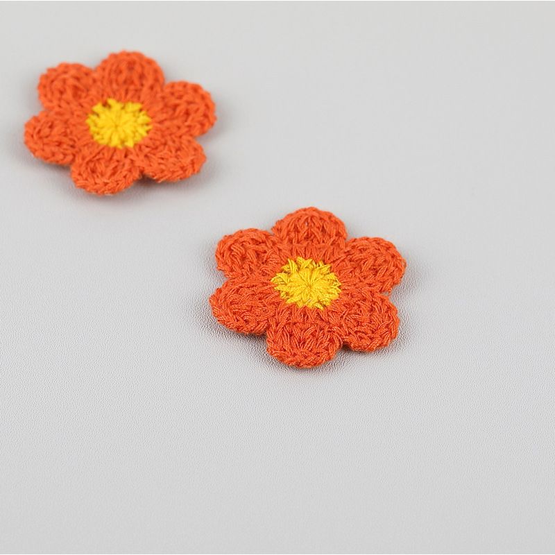 40 Pieces Crochet Flower Applique Small Yarn Sew on Floral Patches view 5
