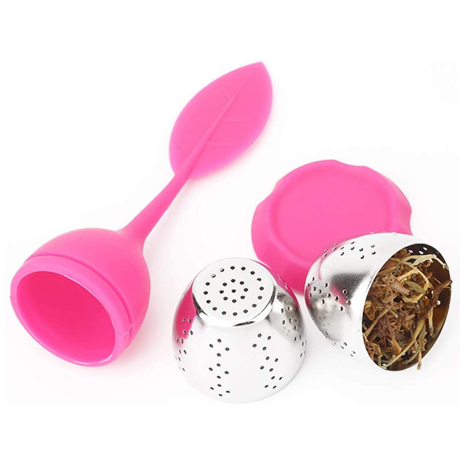Set of 7 Silicone Handle Stainless Steel Strainer Drip Tray Included - Loose view 3