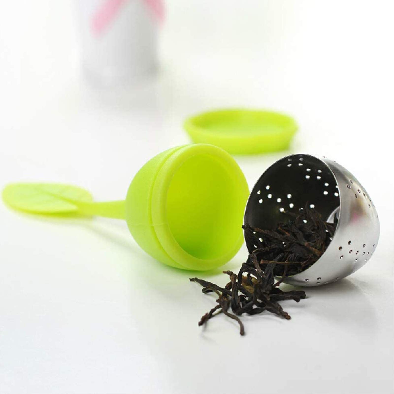 Set of 7 Silicone Handle Stainless Steel Strainer Drip Tray Included - Loose view 5