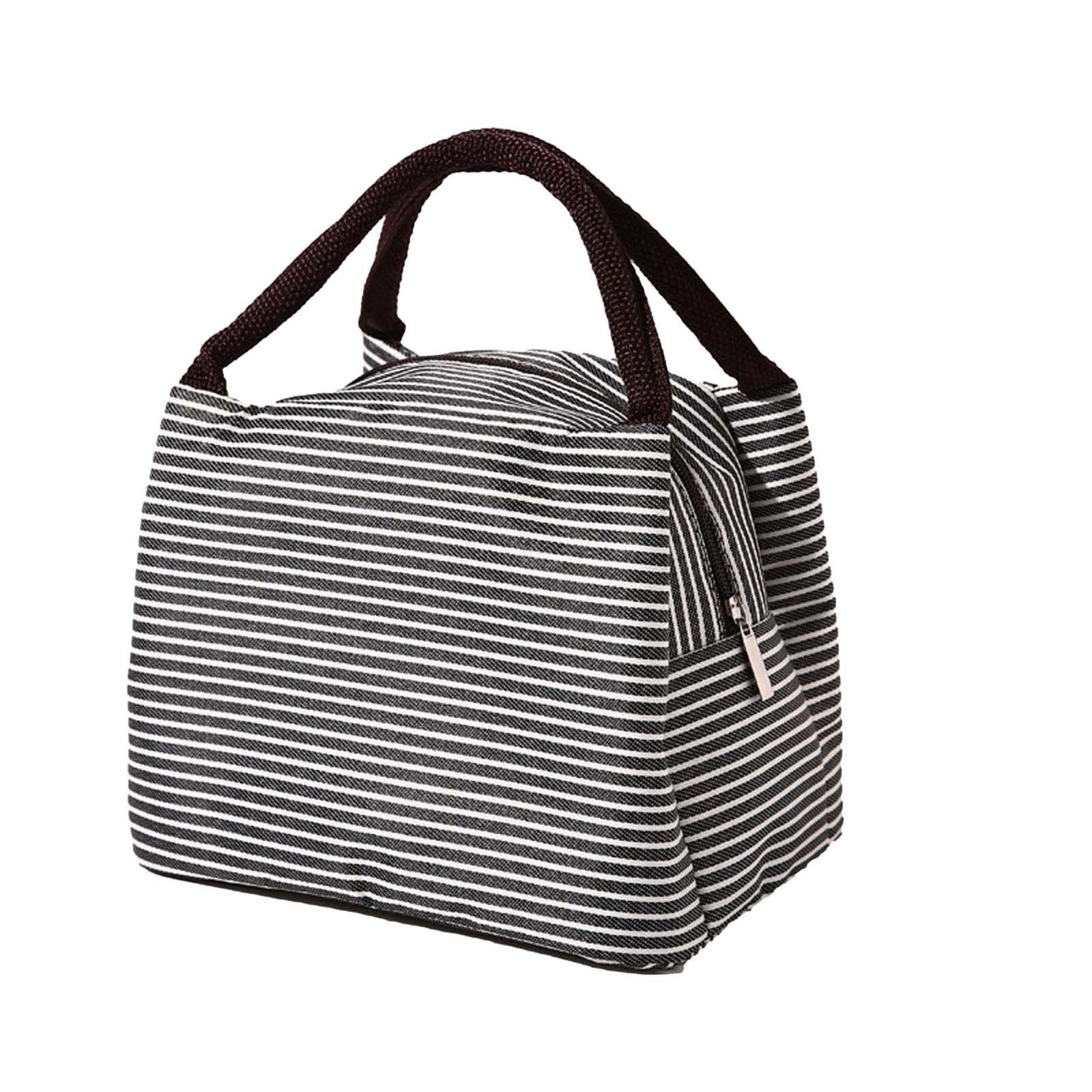 Lunch Bag Women/Men Lunch Box Women/Men (white&black stripe) Lunch Bag for