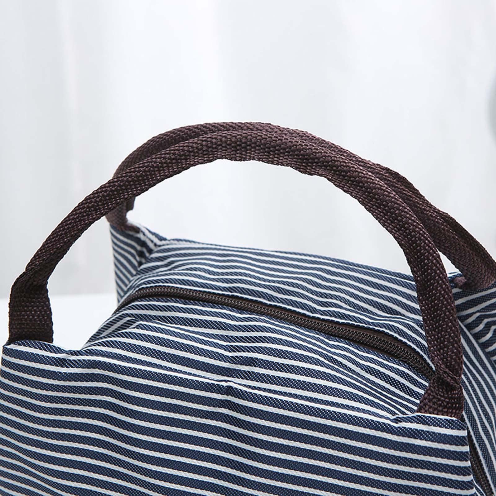Lunch Bag Women/Men Lunch Box Women/Men (white&black stripe) Lunch Bag for view 3