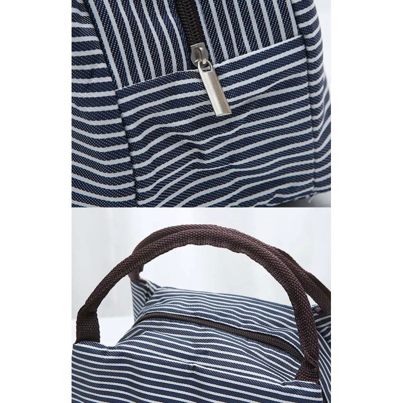 Lunch Bag Women/Men Lunch Box Women/Men (white&black stripe) Lunch Bag for view 5