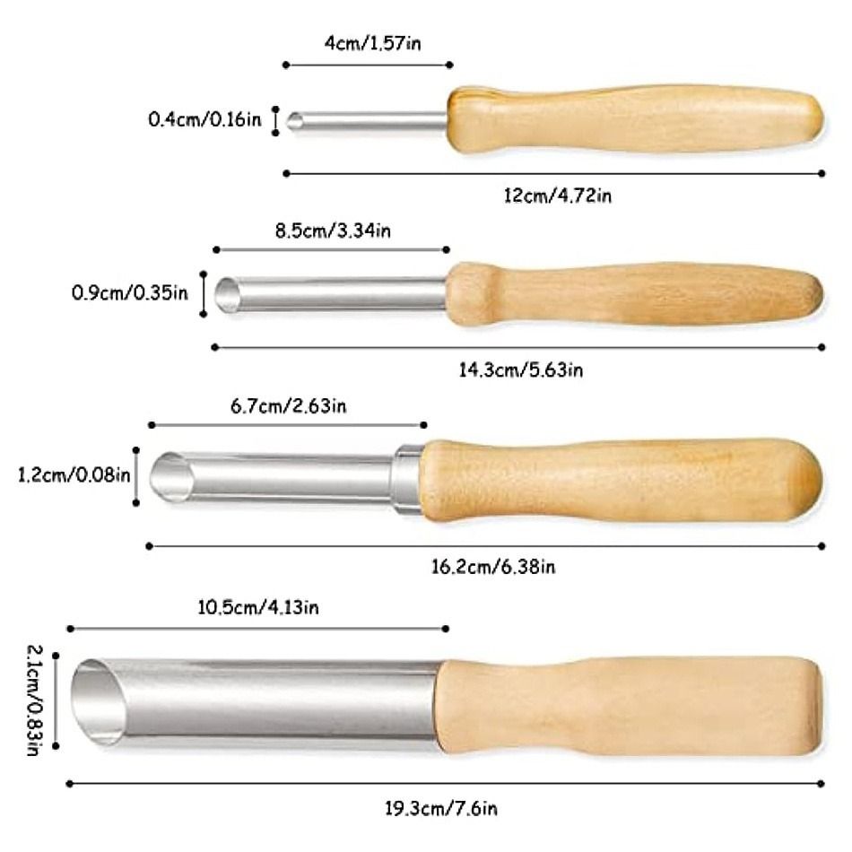 Hole Cutter Tool Set, Wood Handle & Stainless Steel Round Hole Cutter for view 5