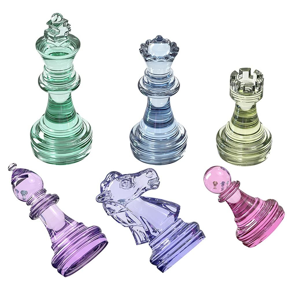 6PCS Chess Resin Molds Set 3D International Chess Piece Silicone Molds for view 4