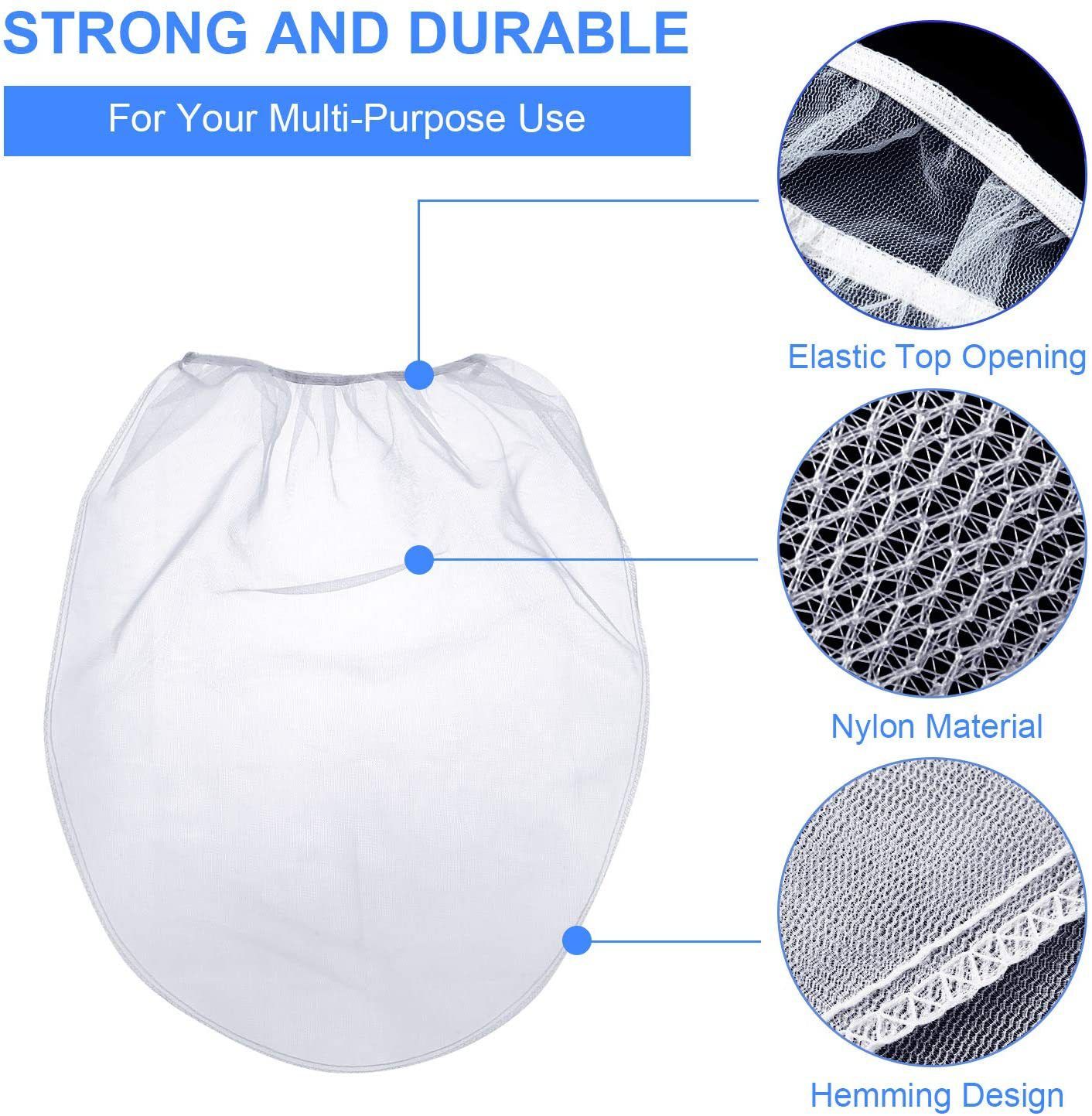 25 Pieces 5 Gallon Elastic Top Paint Strainer Bags White Fine Mesh Bag Paint view 4