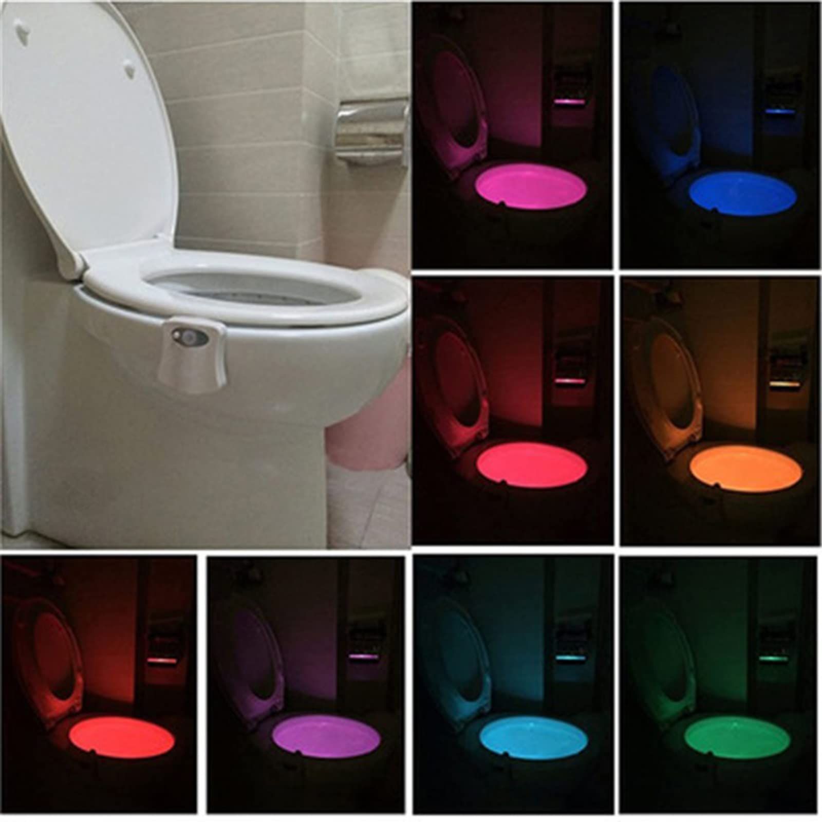 Toilet Night Light Motion Sensor Led 8 Colors Toilet Seat Night Light Smart view 2