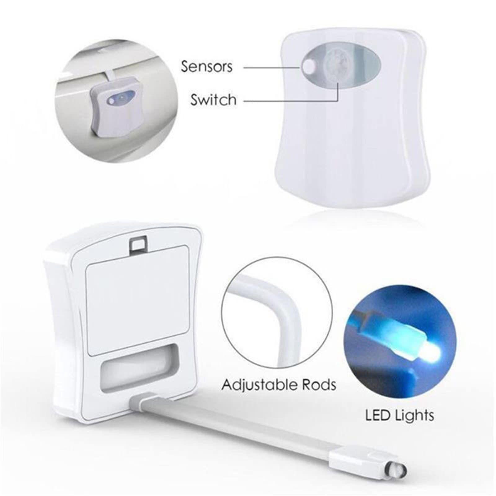 Toilet Night Light Motion Sensor Led 8 Colors Toilet Seat Night Light Smart view 3