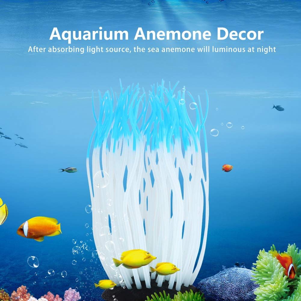 Simulation Silicone Luminous Sea Anemone Ornament Artificial Coral Plant view 2