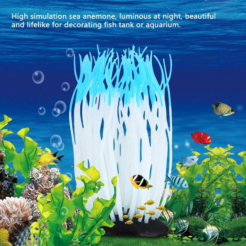 Simulation Silicone Luminous Sea Anemone Ornament Artificial Coral Plant view 3